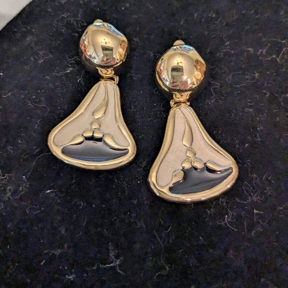 Givenchy Vintage Gold and Enamel Drop Earrings - Picture 1 of 5